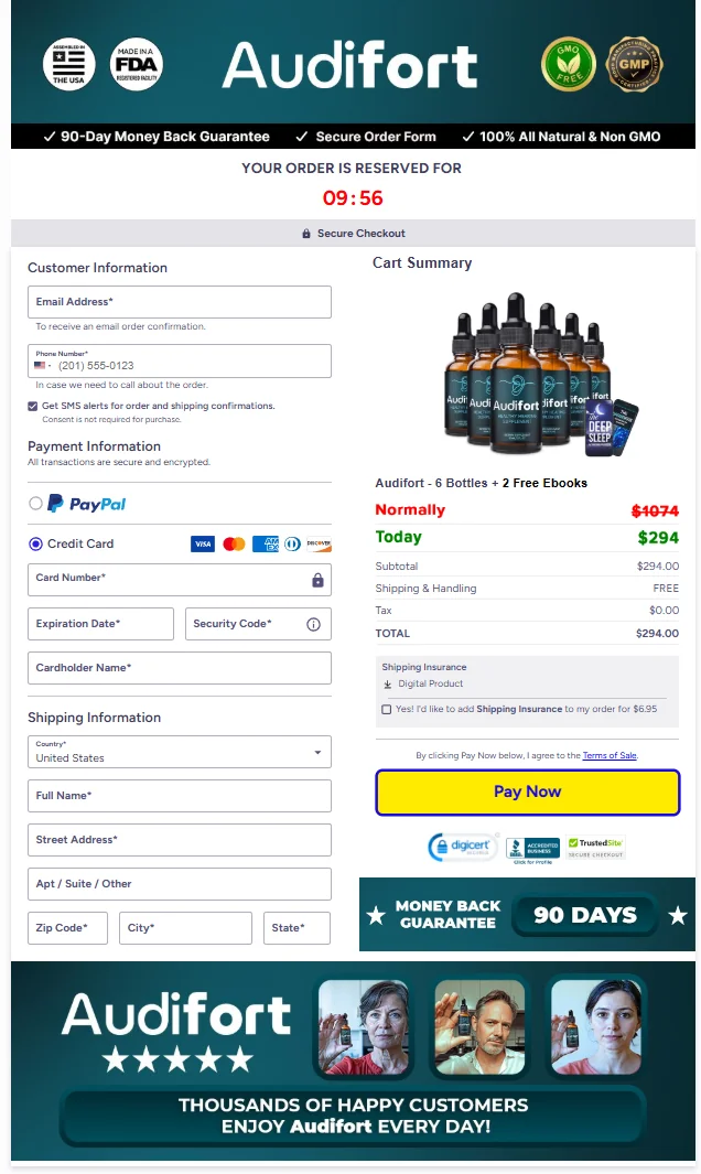 Audifort-checkout-page